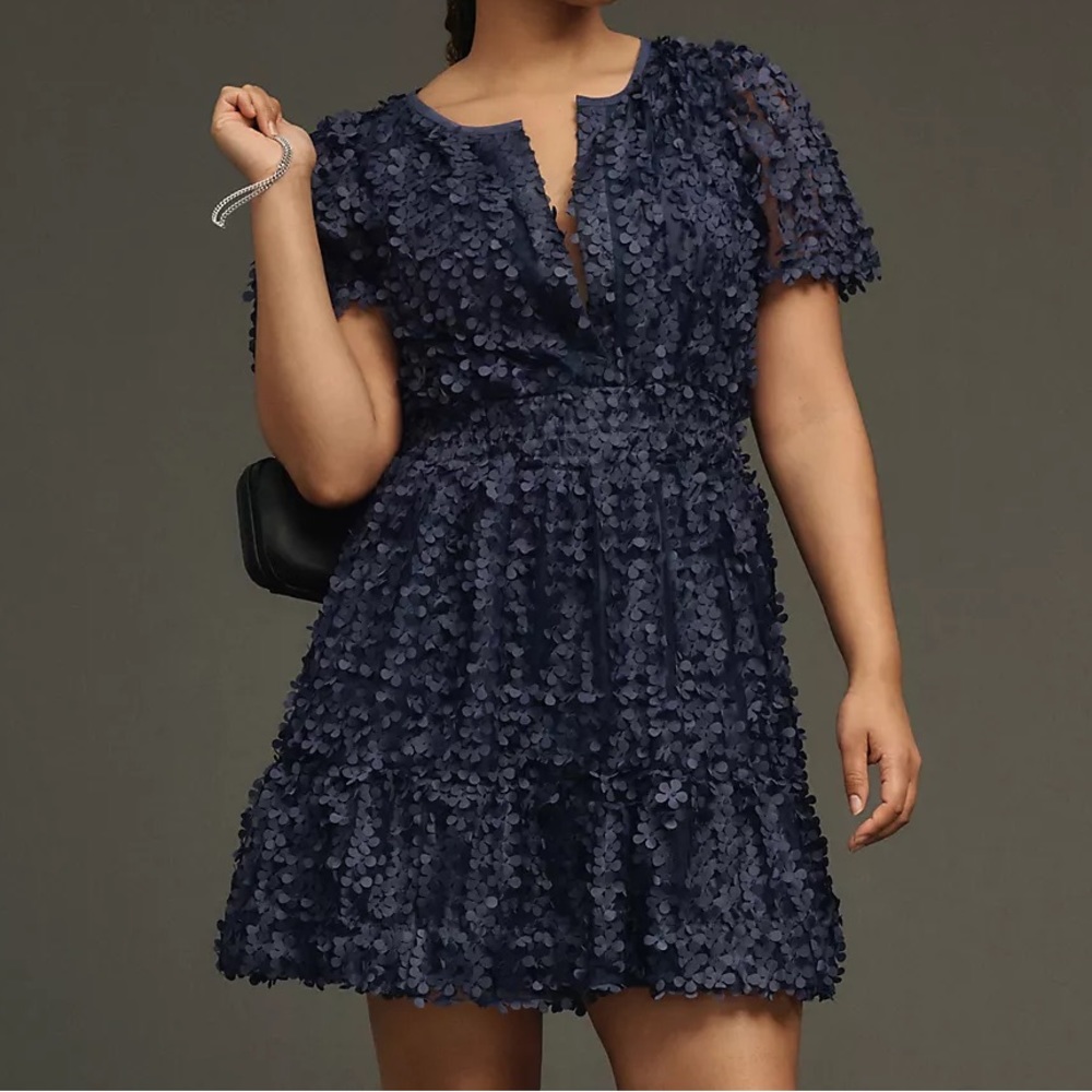 NWT The Somerset Mini Dress: Floral Appliqué Edition Plus line 3x